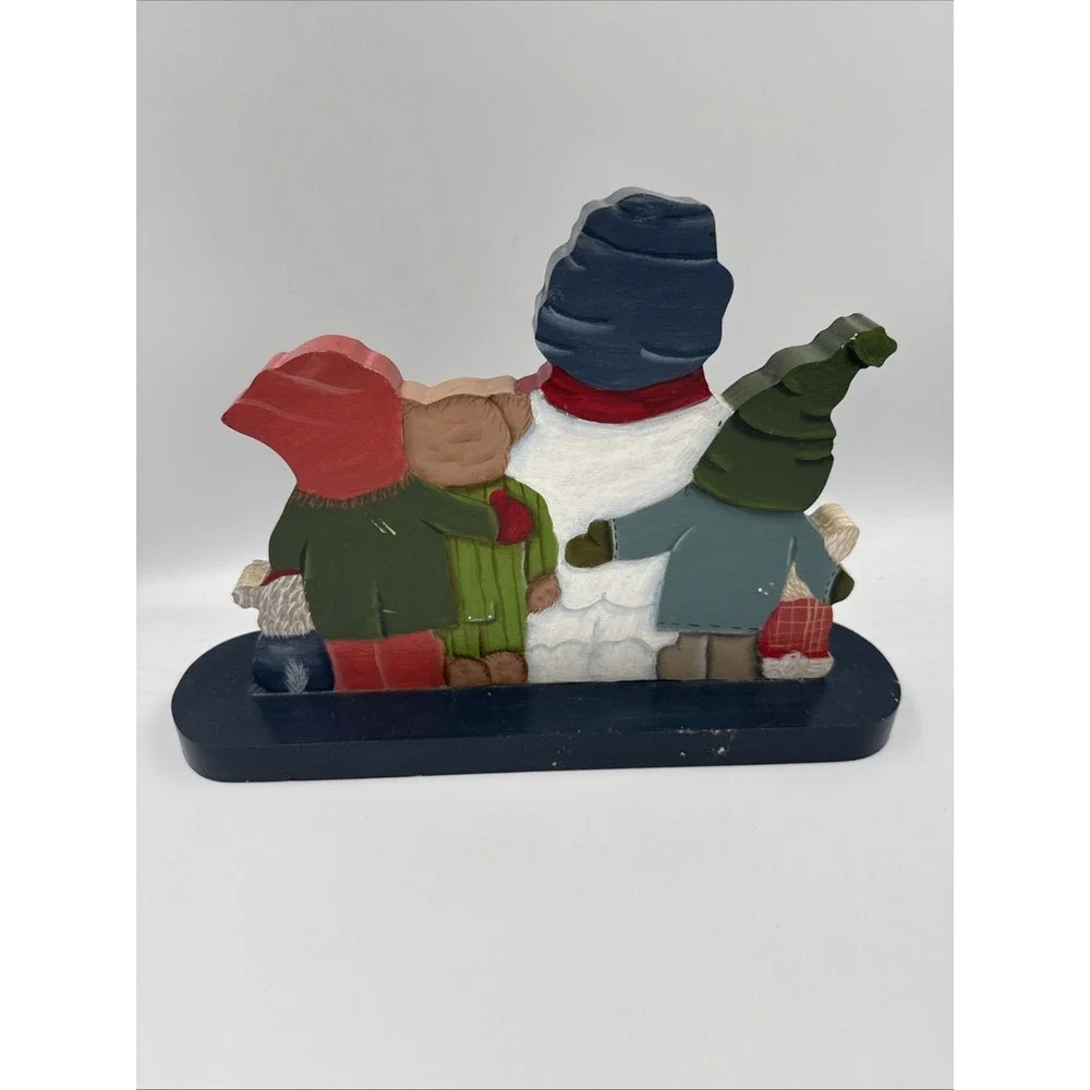 Handpainted 2005 Christmas Carolers Trio Wood Wall Shelf Sitter